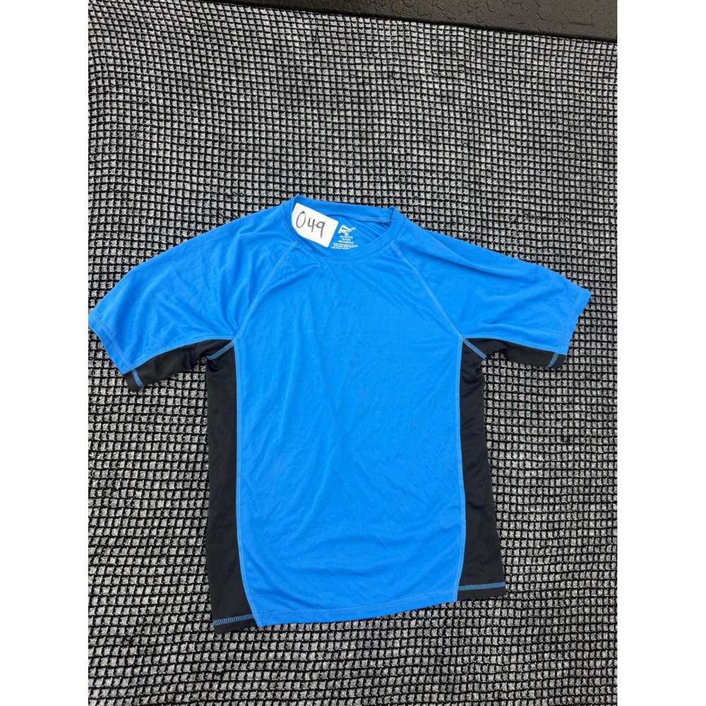 Kanu Surf Rash Guard Swim Shirt Mens Small Blue Short Sleeve Raglan